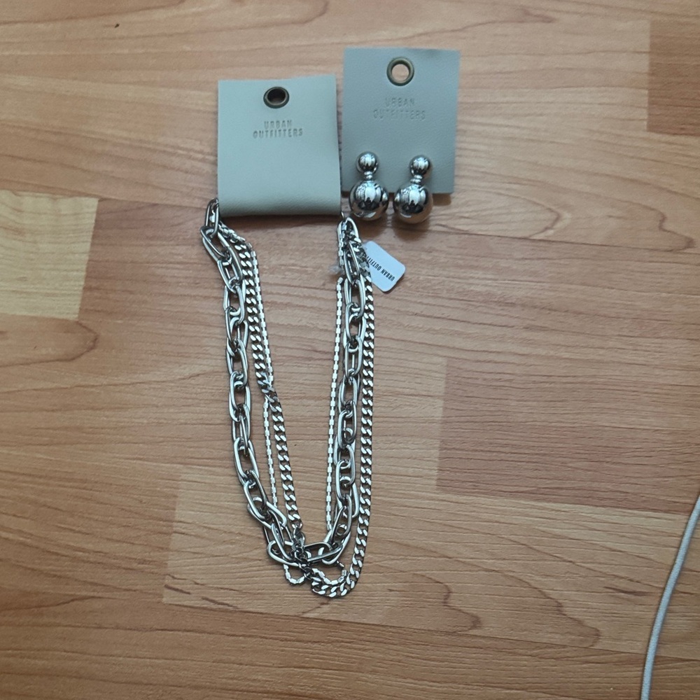 Urban Outfitters Layered Silver Necklace